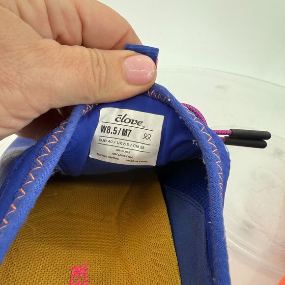 Vibrant Blue and Pink Sneakers with Elastic Lacing - Picture 13 of 14